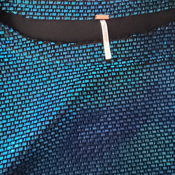 Free People Diamonds are Forever Dress Size S Blue Metallic Mini - Picture 6 of 6